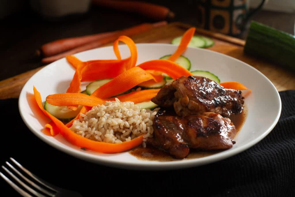 Healthy chicken adobo thighs