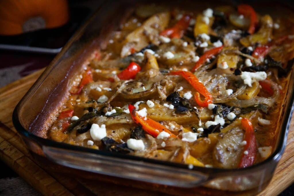 Pumpkin and poblano casserole