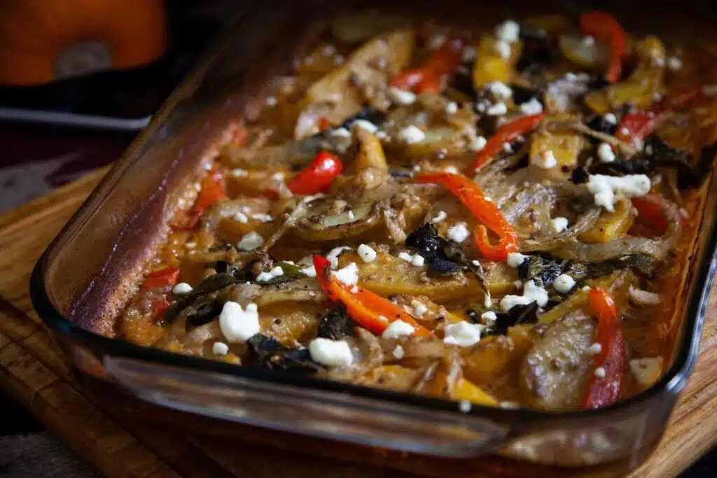 Pumpkin and poblano casserole