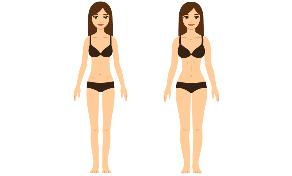Body composition comparison illustration