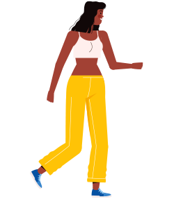 Walking with good posture illustration