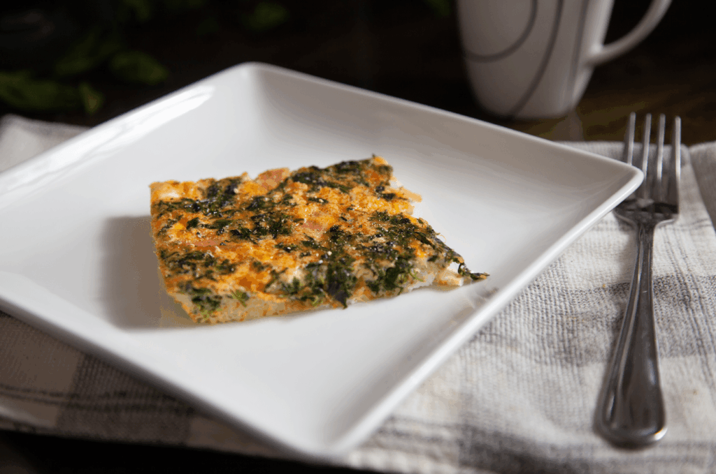 Low carb ham and spinach breakfast squares