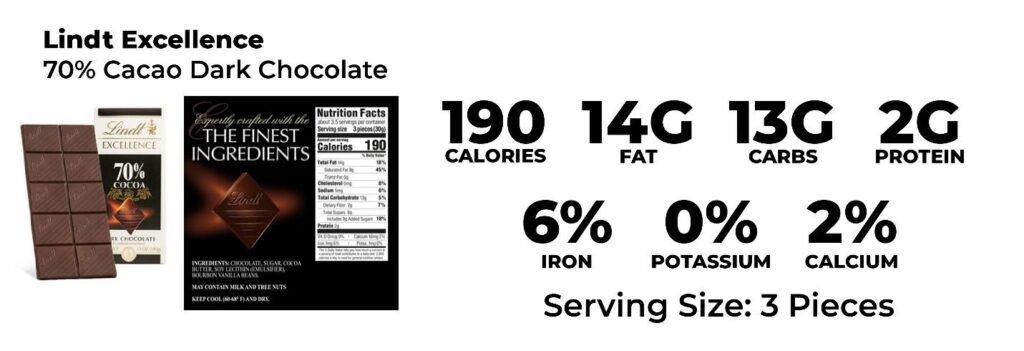 70% cacao dark chocolate bar