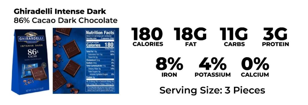 86% cacao dark chocolate bar