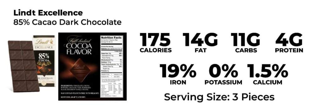 85% cacao dark chocolate bar