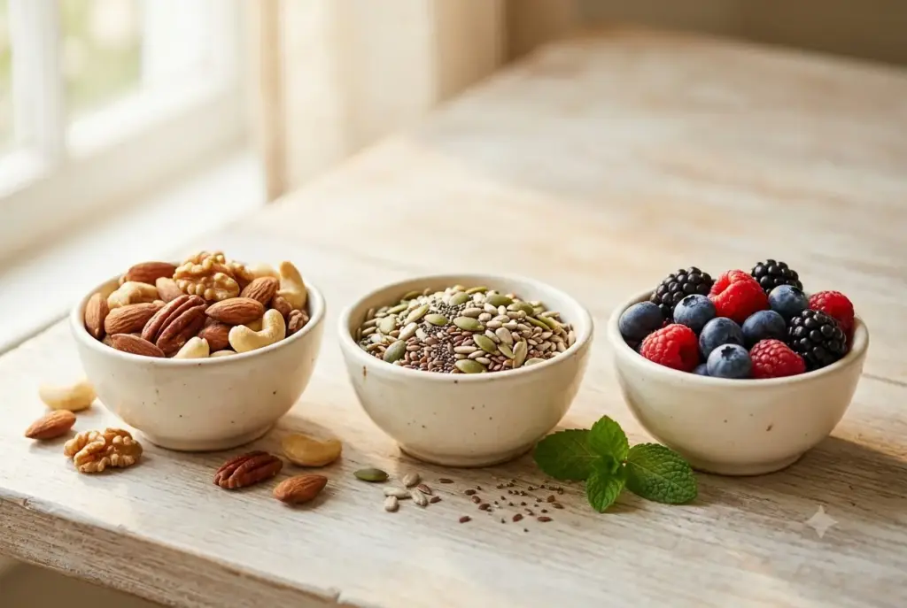 Nuts, seeds, and berries for later Atkins phases